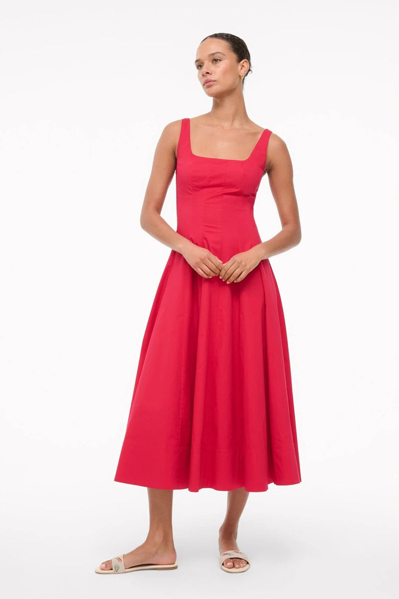STAUD, Wells Dress in Cherry, Size 0 STAUD, Wells Dress in Cherry, Size 0