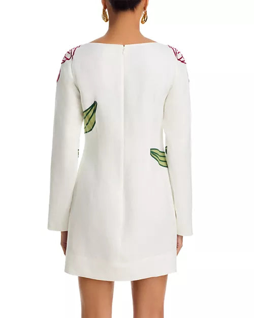 Farm Rio Off-White Flower Long Sleeve Mini Dress Off White / S Farm Rio Off-White Flower Long Sleeve Mini Dress Off White / S