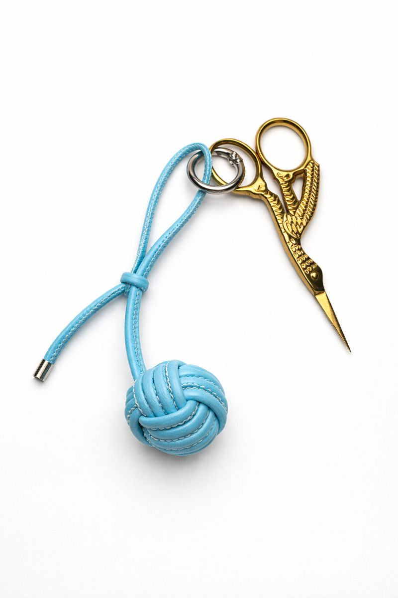 Erica Wilson Needlepoint Stork Scissor with Leather Monkeys Fist