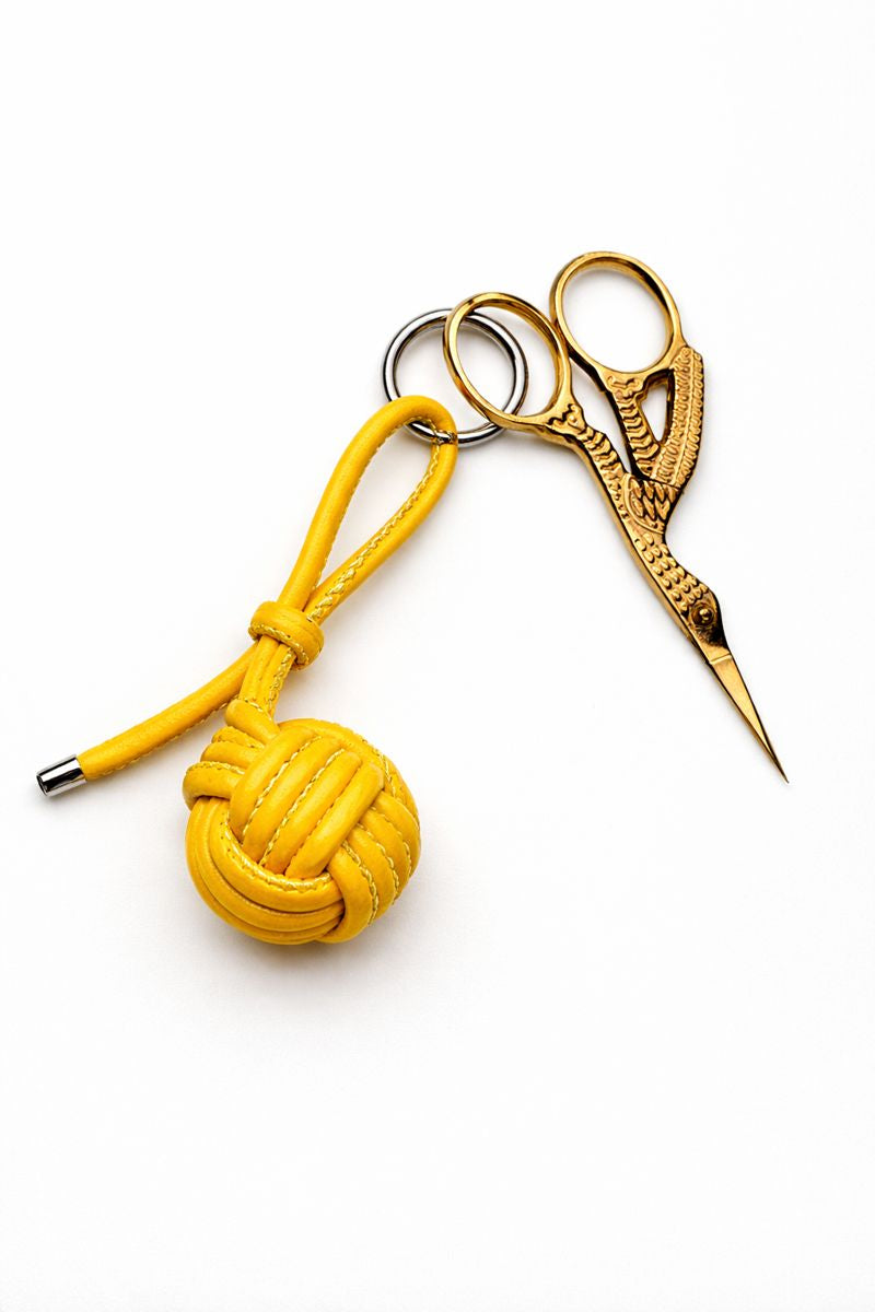 Erica Wilson Needlepoint Stork Scissor with Leather Monkeys Fist