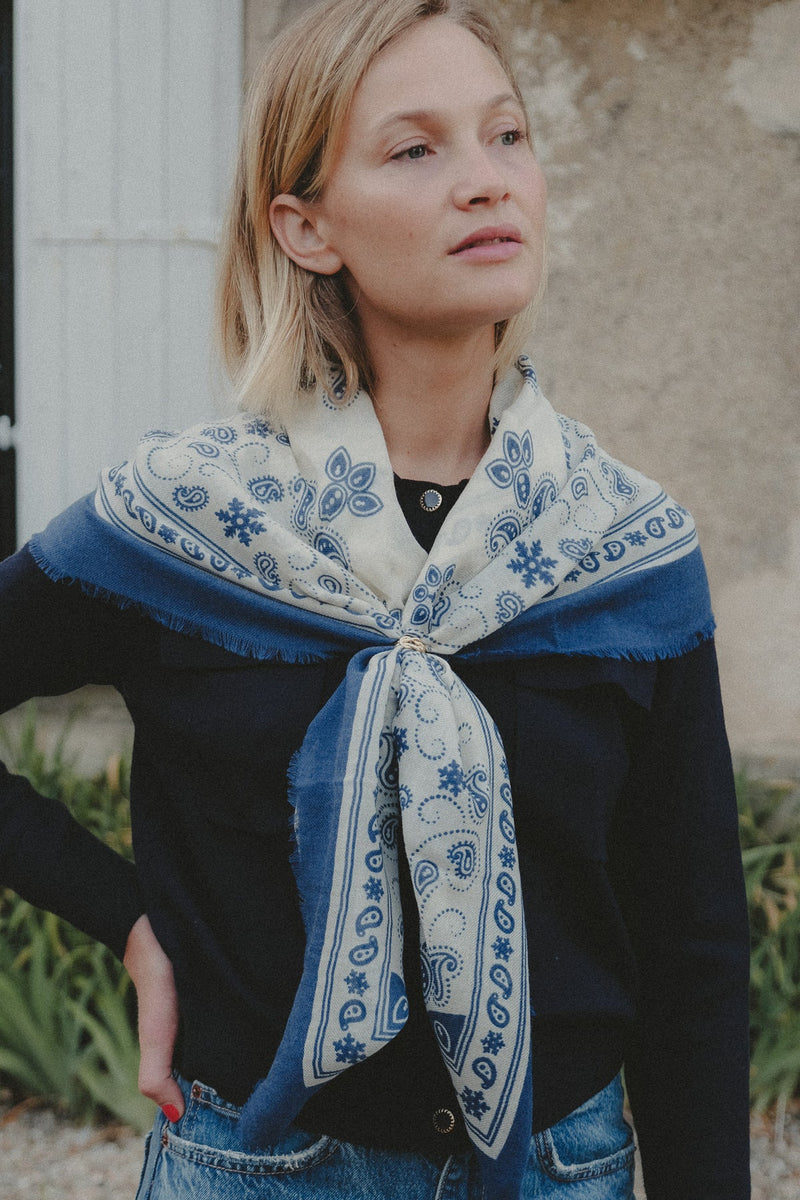 Maison Lecomte Flement Foulard Large Bandana Cashmere – Erica Wilson