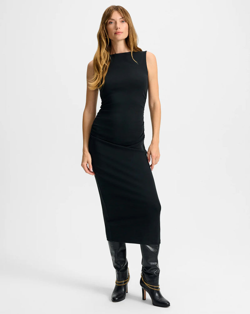 veronica beard charissa ruched midi dress Veronica Beard Women's Charissa Ruched Midi Dress - Black