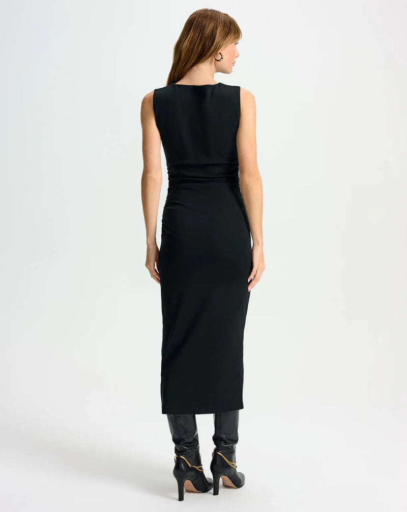 veronica beard charissa ruched midi dress Charissa ruched cotton-blend midi dress in brown - Veronica Beard