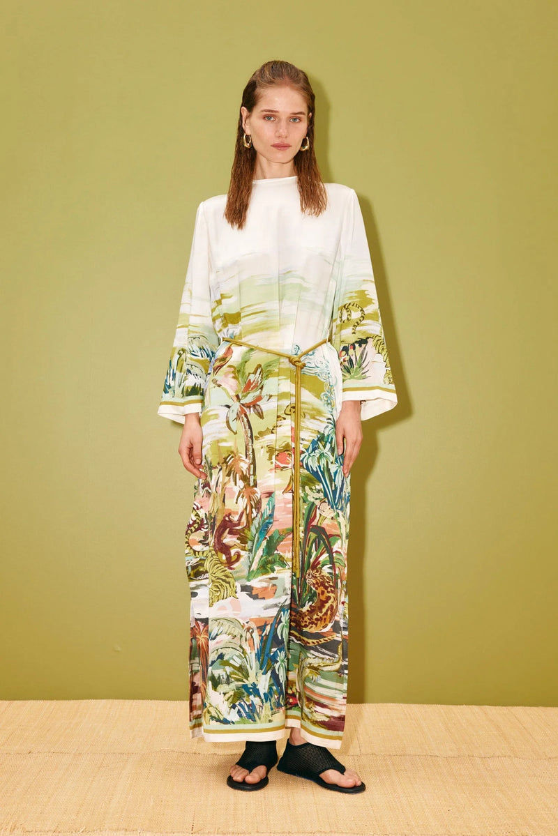 Alemais Jungle Boogie Silk Midi Dress Multi / US 4 Alemais Jungle Boogie Silk Midi Dress Multi / US 4