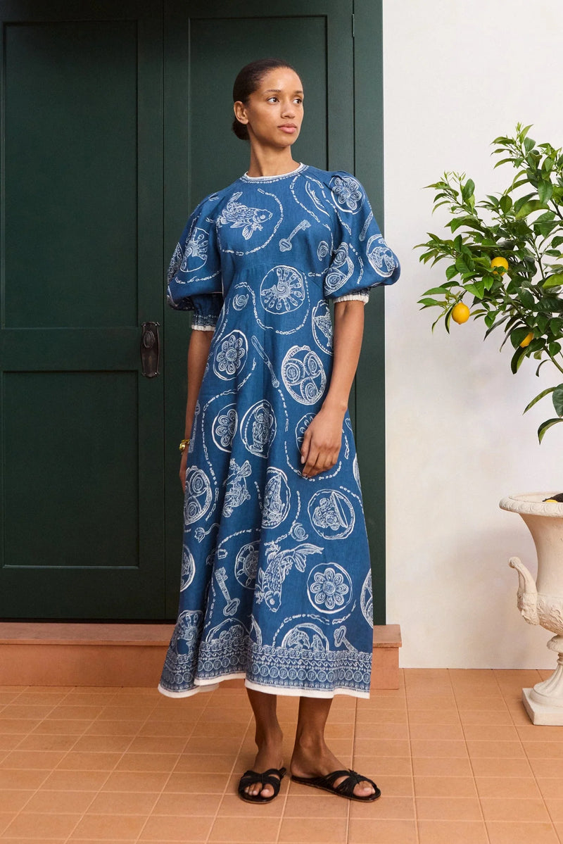 Alemais Lucky Midi Dress Blue / US 0
