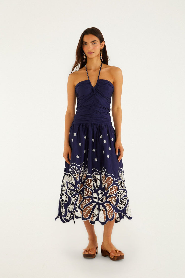 farm rio floral sleeveless midi dress Cherry Blossom Sleeveless Midi Dress by Farm Rio