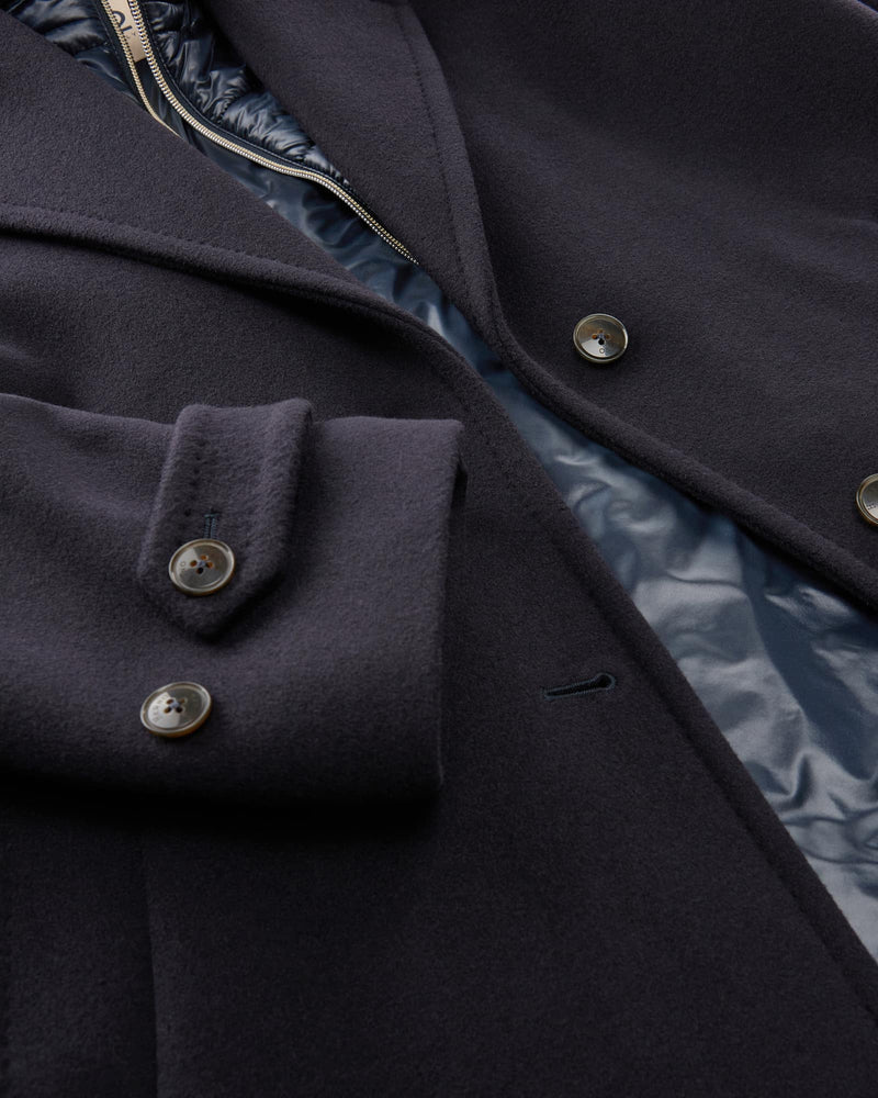 Manteco Wool Coat with Detachable Bib