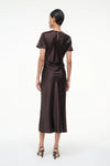 staud marcel silk dress STAUD Marcel Stretch Silk Midi Dress