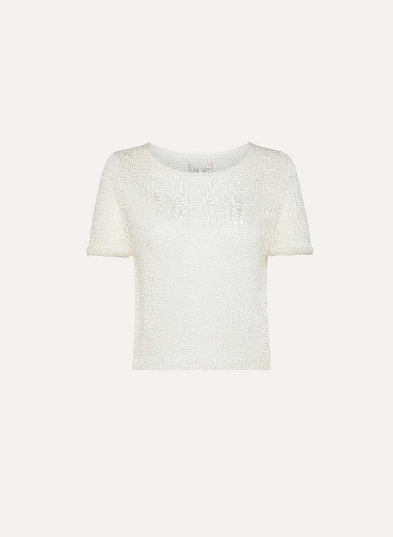 Chic Viscose Raffia Half Sleeves Knit