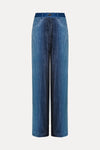 degradé denim velvet wide leg pants