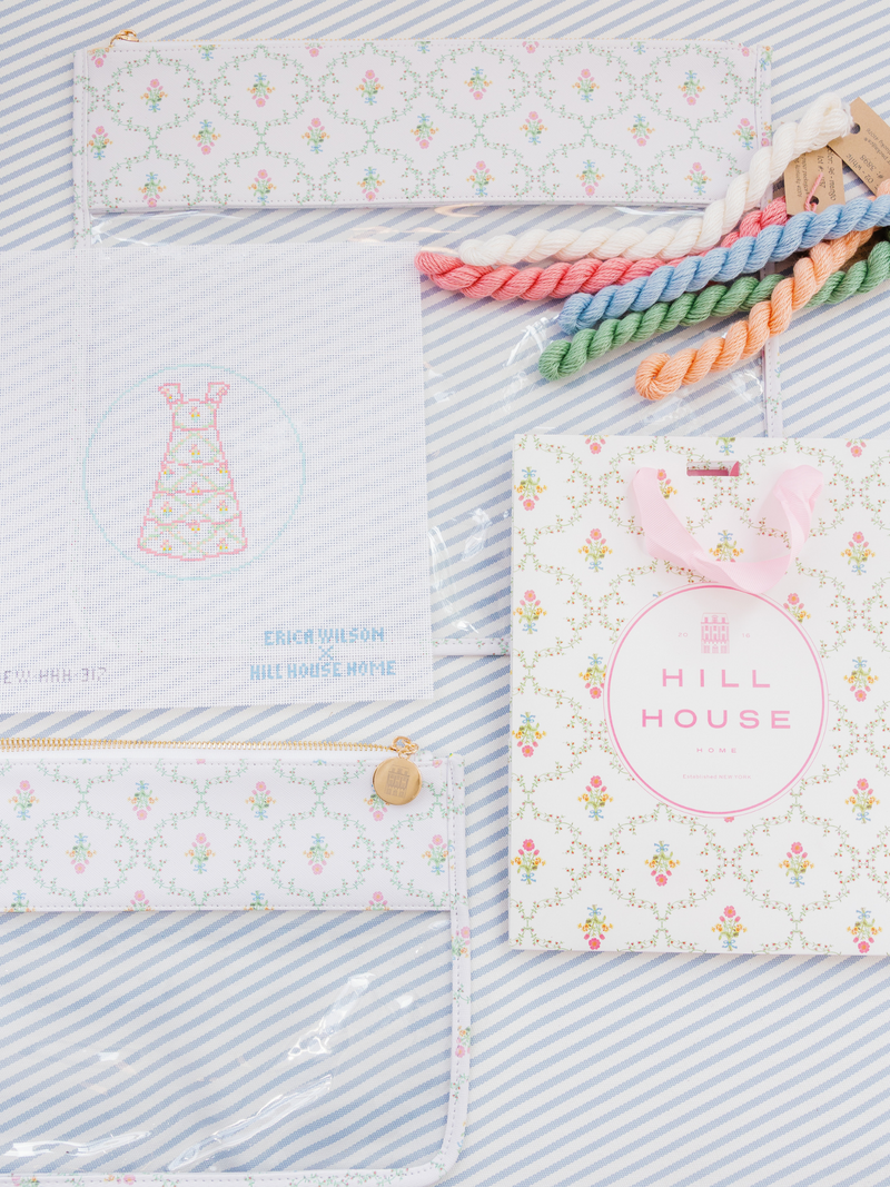ellie nap dress pastel trellis Erica Wilson Needlepoint x Hill House Ellie Toile Nap Dress