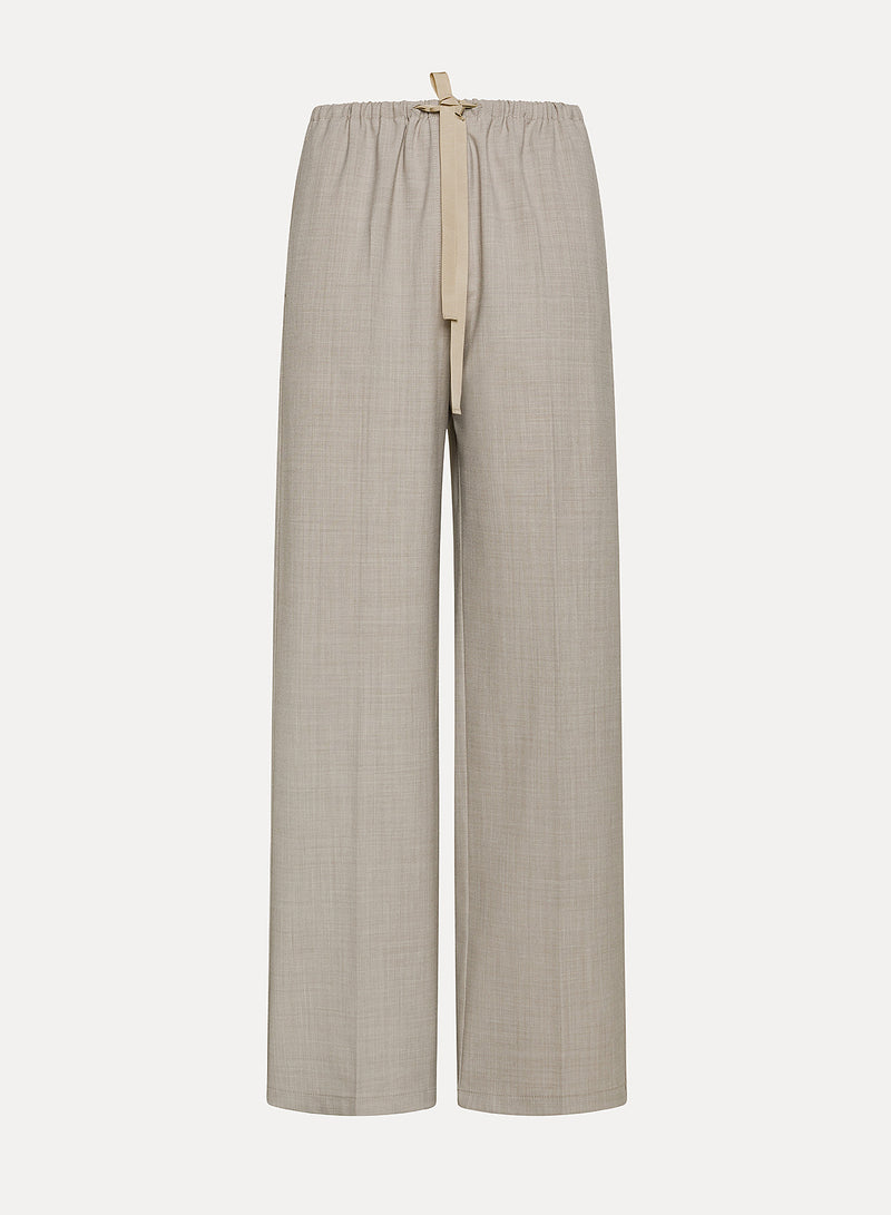 wool blend canvas drawstring pants