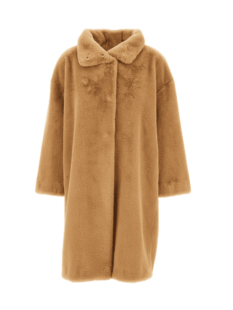 Faux Fur Knee Length Coat
