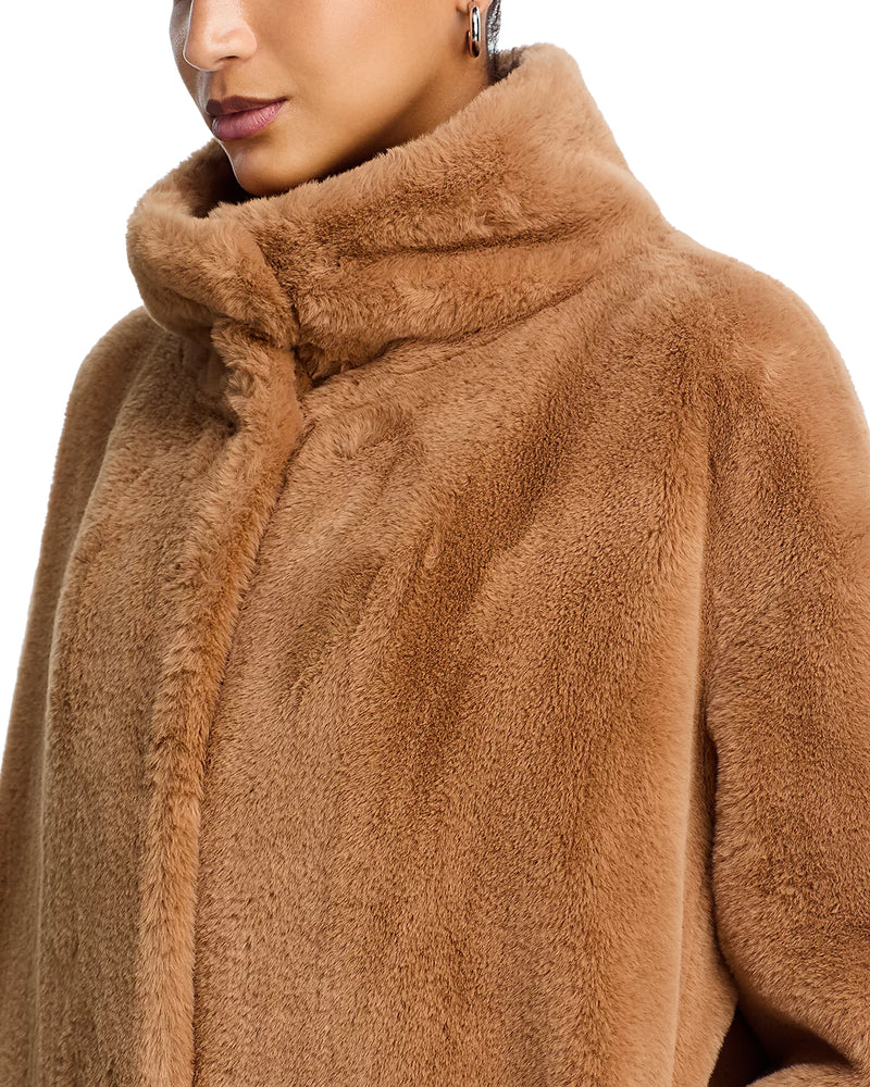 Faux Fur Knee Length Coat