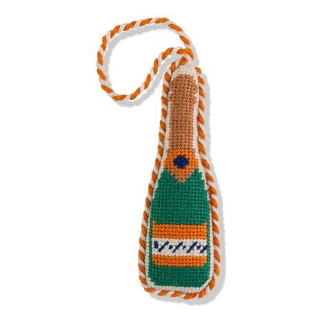 Champagne Finished Needlepoint Ornament