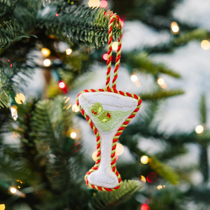 Dirty Martini Finished Needlepoint Ornament