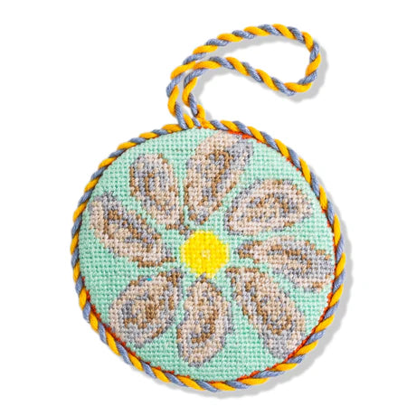 Oyster Finished Needlepoint Ornament