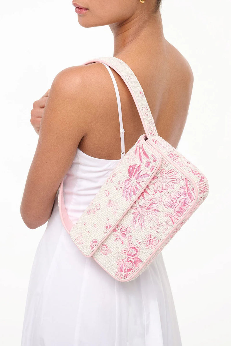 Ivory Cherry Blossom Toile Tommy Beaded Bag