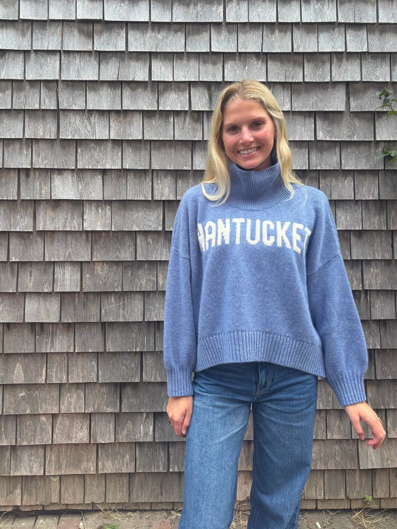 Italian Cashmere Crop Oversized Turtleneck Sweater