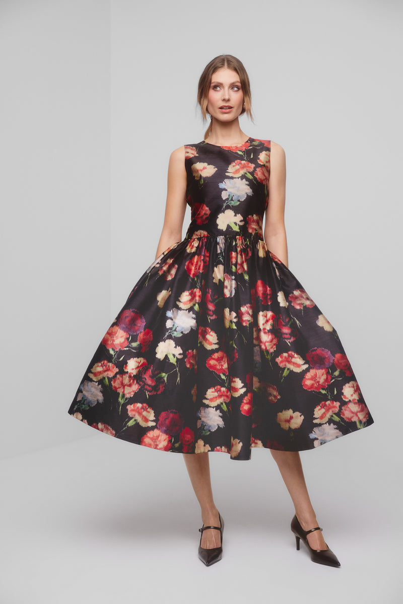 Taffeta Midi Dress