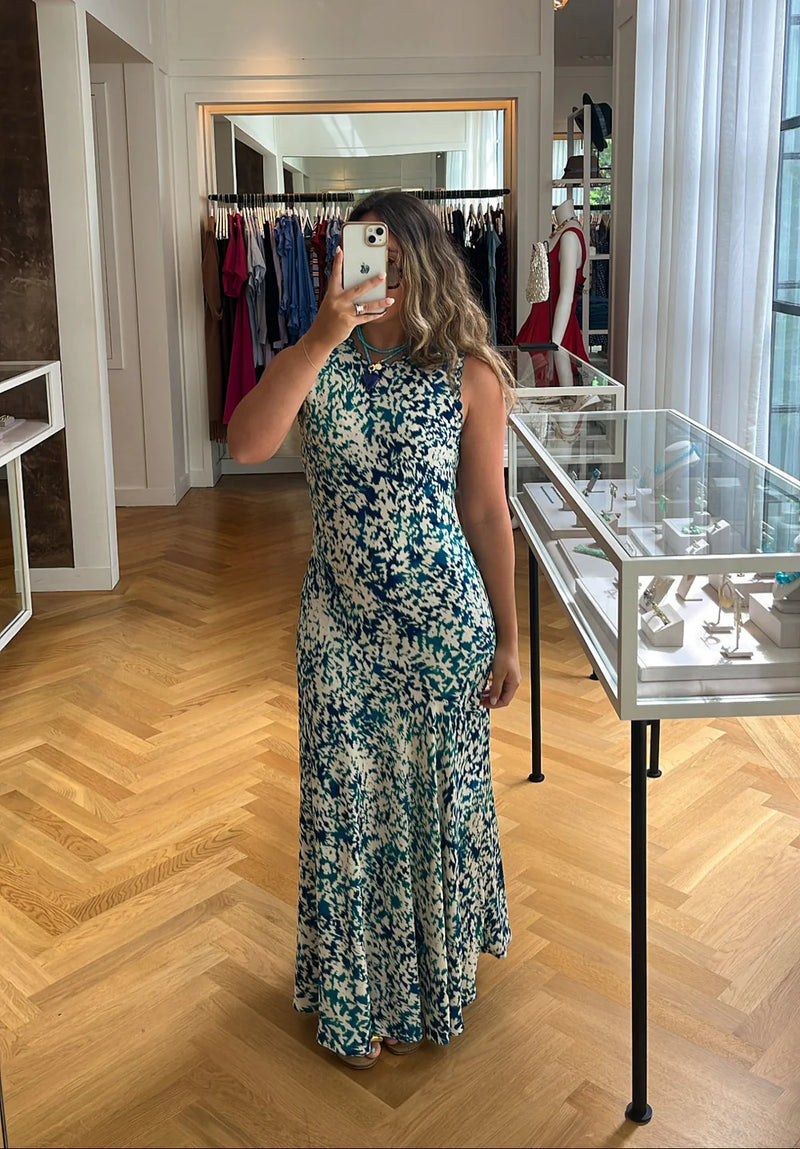 Clea Sleeveless Bias Midi Dress