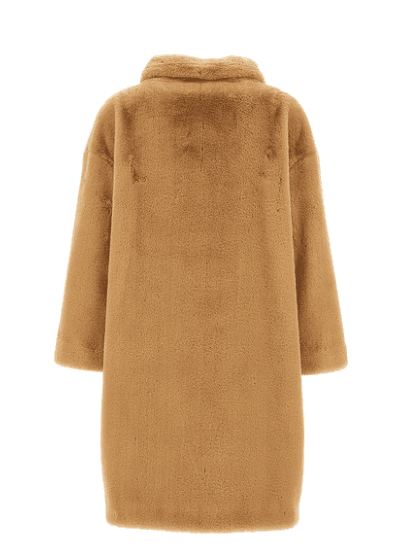 Faux Fur Knee Length Coat