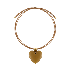 Brown Heart Cord Necklace