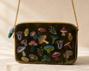 Magic Mushroom Velvet Sling Bag