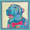 Blue Lab with Hot Pink Bowtie