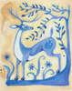 Blue Deer on Parchment