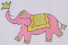 Solid Pink with Yellow Elephant