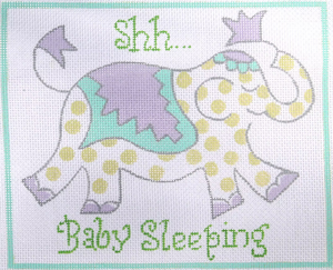 “Shh…Baby Sleeping” Green Elephant