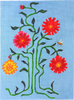Vibrant Zinnias on Bright Blue