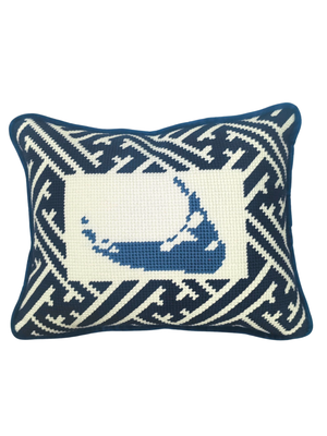 Nantucket Lattice Finished Needlepoint Pillow