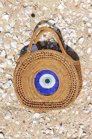 Round Self Finishing Basket Blue Interior
