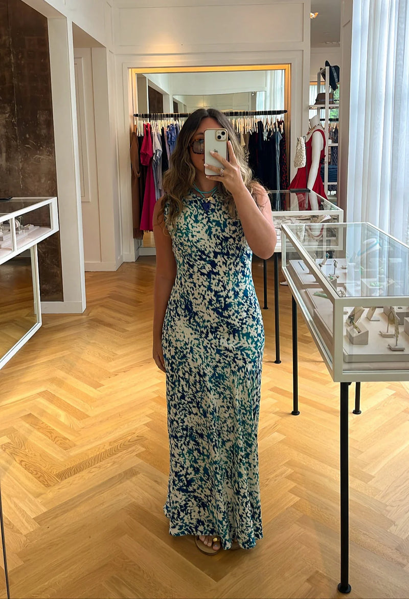 Clea Sleeveless Bias Midi Dress