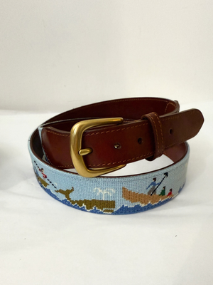Thar She Blows Needlepoint Belt
