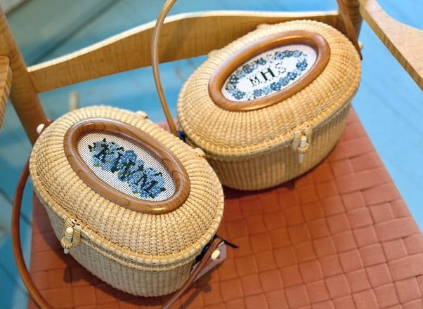 Erica Wilson Oval Needlepoint Lightship Basket