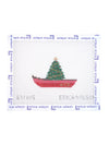 Christmas Tree Row Boat Ornament