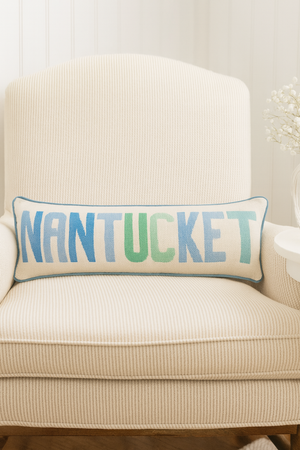 Nantucket Finished Needlepoint Pillow