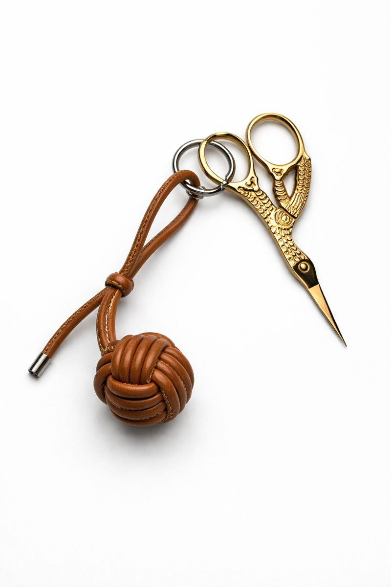 Erica Wilson Needlepoint Stork Scissor with Leather Monkeys Fist