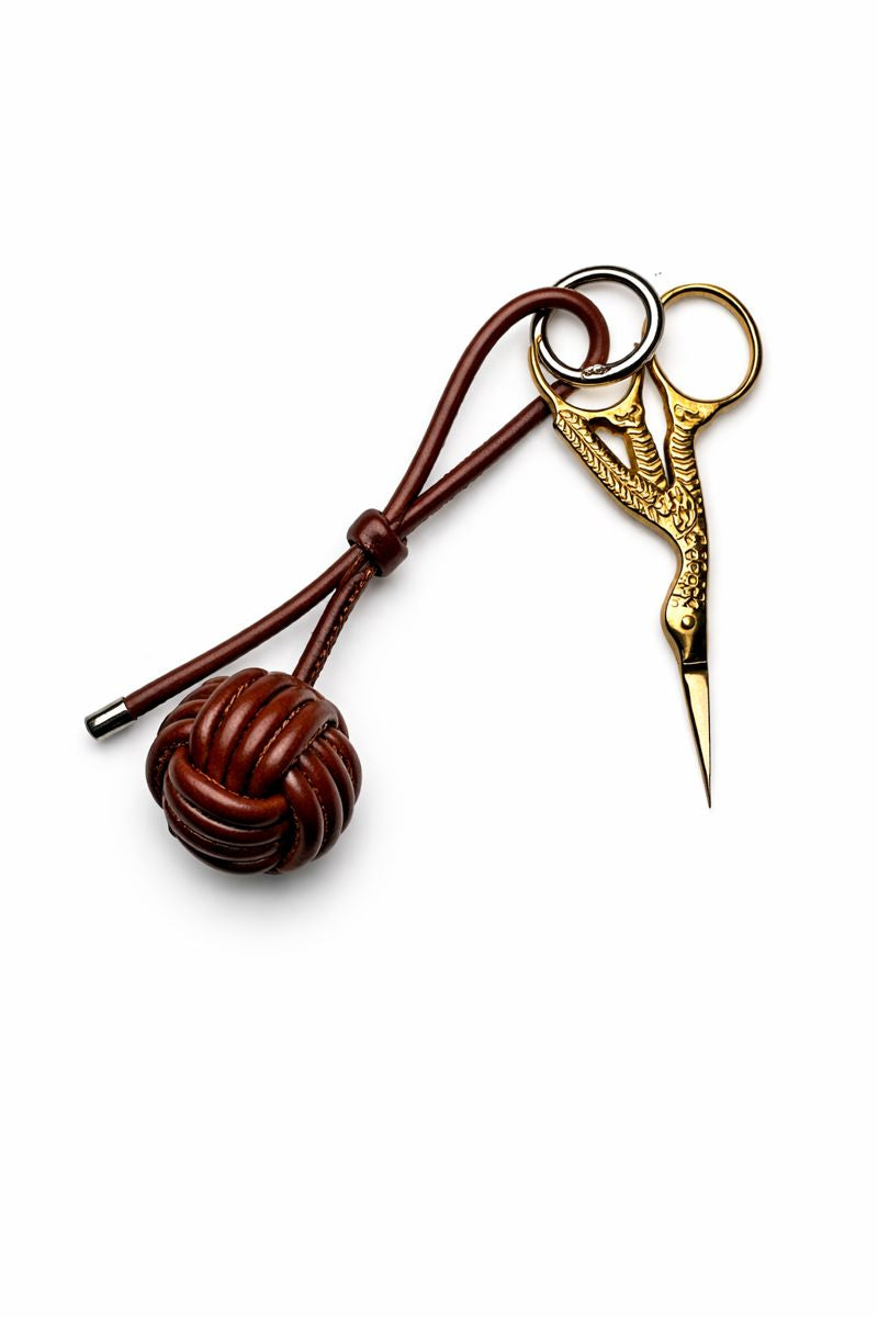 Erica Wilson Needlepoint Stork Scissor with Leather Monkeys Fist