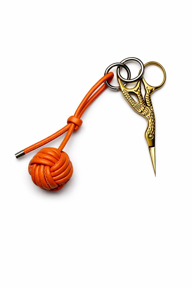 Erica Wilson Needlepoint Stork Scissor with Leather Monkeys Fist
