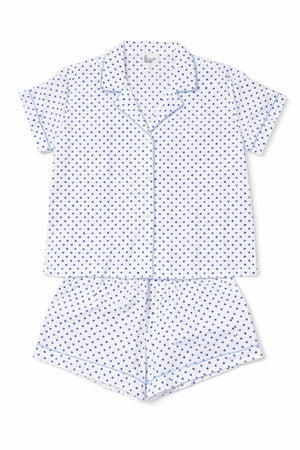 Blue Mini Heart Short PJs To Go