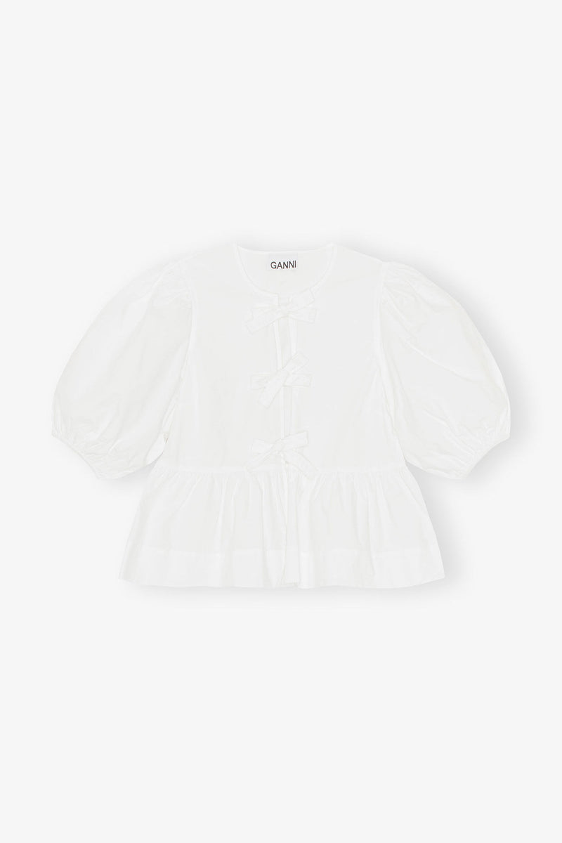 Cotton Poplin Peplum Blouse