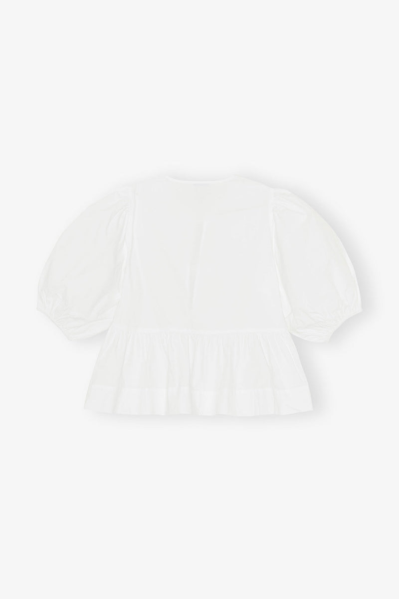 Cotton Poplin Peplum Blouse