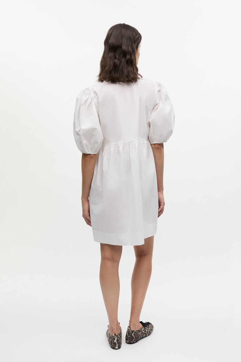 Cotton Poplin Tie String Mini Dress