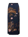 "the sacred forest" print satin sarong skirt