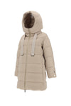 Sateen Nylon A-Line Hooded Coat