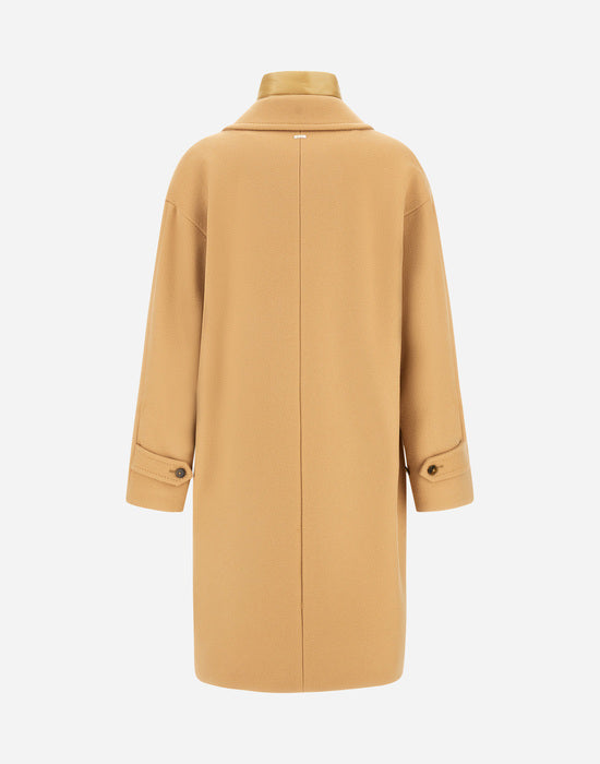 Manteco Wool Coat with Detachable Bib